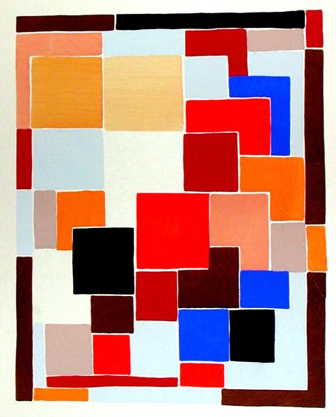 Design in the style of Mondrian, possibly for a rug, from 'Compositions, Colours, Ideas', 1931 - Соня Делоне