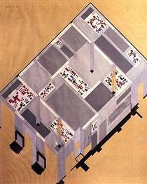 Draft for the tearoom on the ground floor of the Cafe Aubette - Sophie Taeuber-Arp