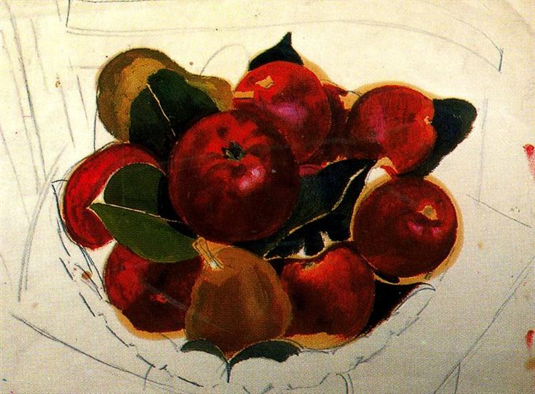 Apples and Pears on a Chair, 1920 - Стэнли Спенсер