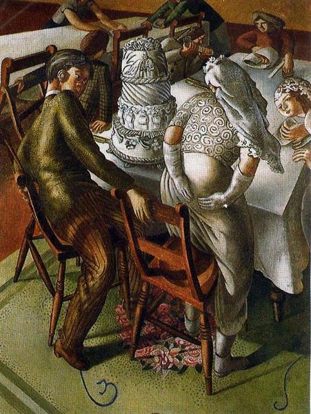 The Marriage At Cana: Bride And Bridegroom - Stanley Spencer