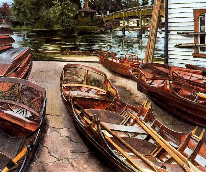 Turk's Boatyard Cookham, c.1931 - Стэнли Спенсер
