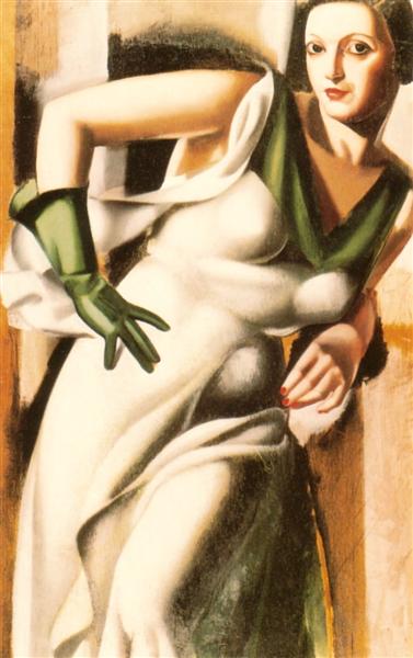 Женщина с зеленой перчаткой, 1928 - Тамара де Лемпицка