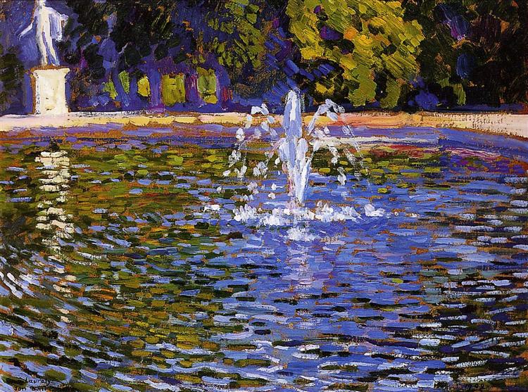 The Fountain - Parc Sans Souci at Potsdam, 1902 - Theo van Rysselberghe