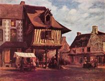 Mercado na Normandia - Théodore Rousseau