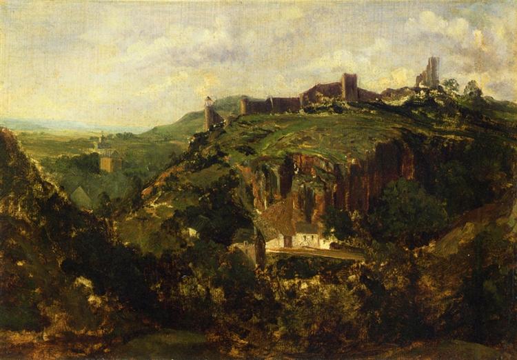 Town in Auvergne, c.1830 - Théodore Rousseau