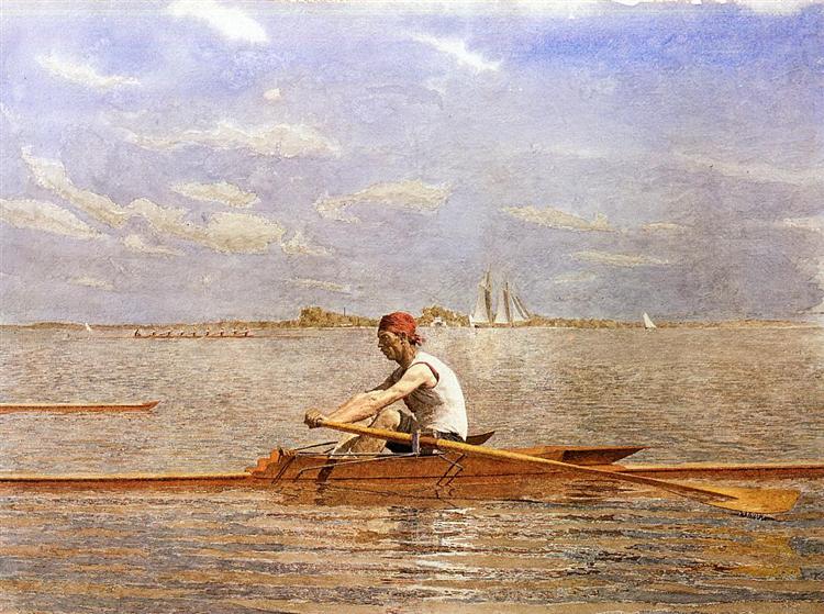 John Biglin in a Single Scull, 1873 - 1874 - Thomas Eakins