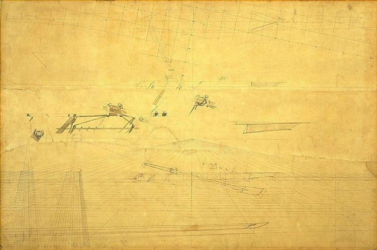 Perspective Drawing for The Biglin Brothers Turning The Stake - Thomas Eakins