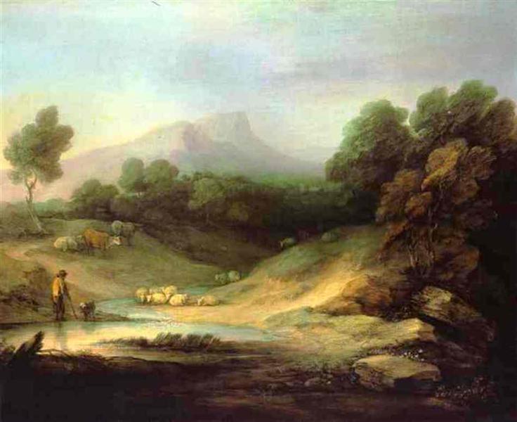 Mountain Landscape with Shepherd, 1783 - Томас Гейнсборо