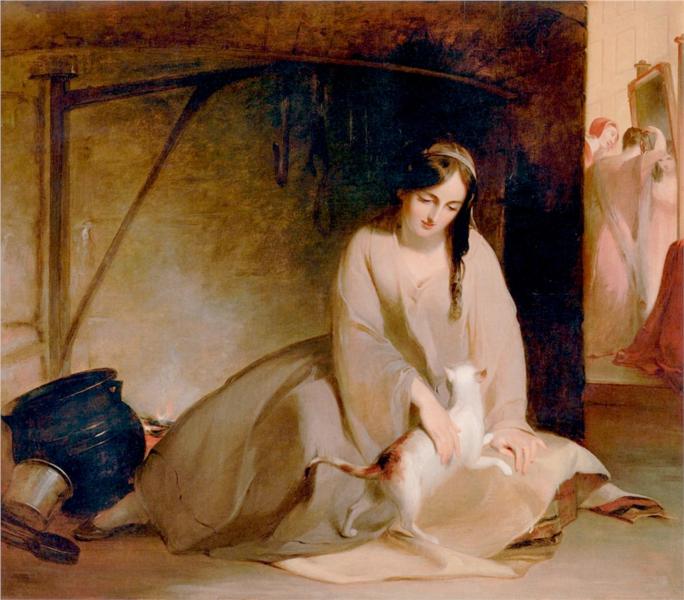 Cinderella at the Kitchen Fire, 1848 - Томас Саллі