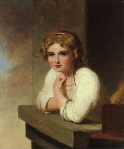 Peasant Girl (after Rembrandt's 'Young Girl Leaning on a Wiindowsill'), 1866 - Thomas Sully