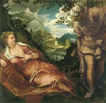 El encuentro entre Tamar y Judá - Tintoretto