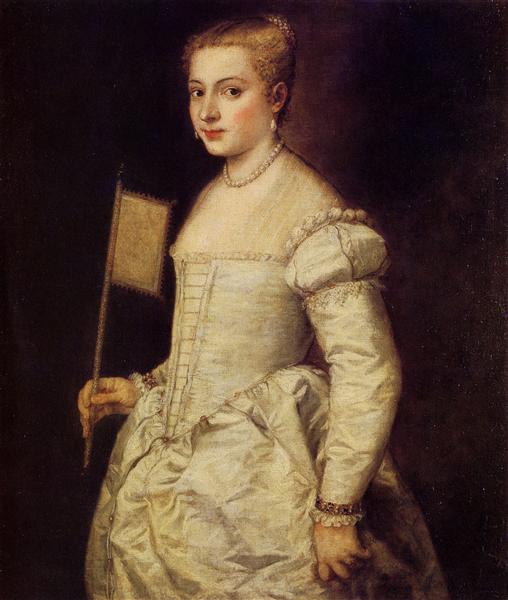 Portrait of a Lady in White, c.1561 - Тиціан