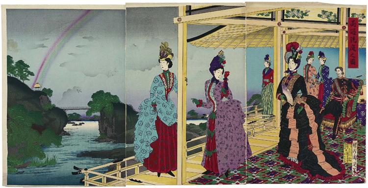 Illustration of the Garden Refreshed after the Rain, 1888 - Toyohara Chikanobu