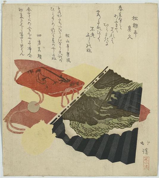 Inrō and fan, 1830 - Toyota Hokkei