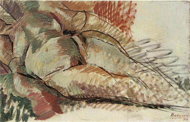Simultaneous Nude, 1915 - Умберто Боччони