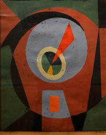Composition With Red Triangle - Vasile Dobrian