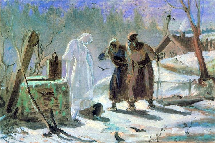 Melting Snow Maiden. Sketch - Vasily Perov