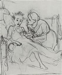 Mother with sick child - Wassili Grigorjewitsch Perow