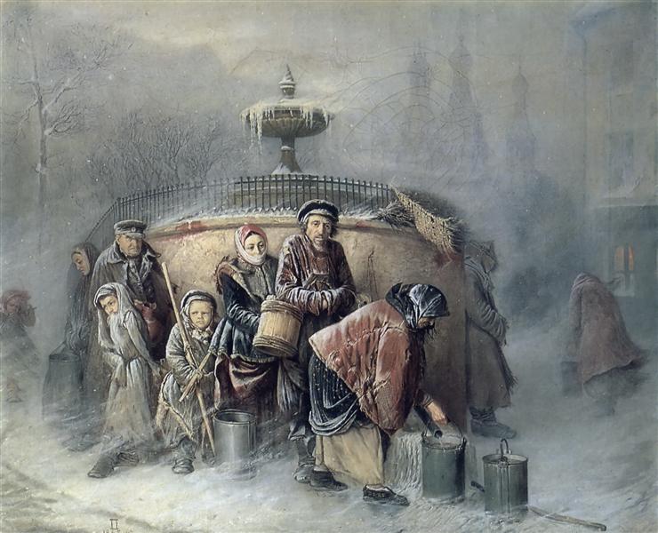 Очередные у бассейна, 1865 - Василий Перов