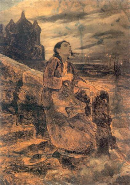 Девушка, бросающаяся в воду, 1879 - Василий Перов