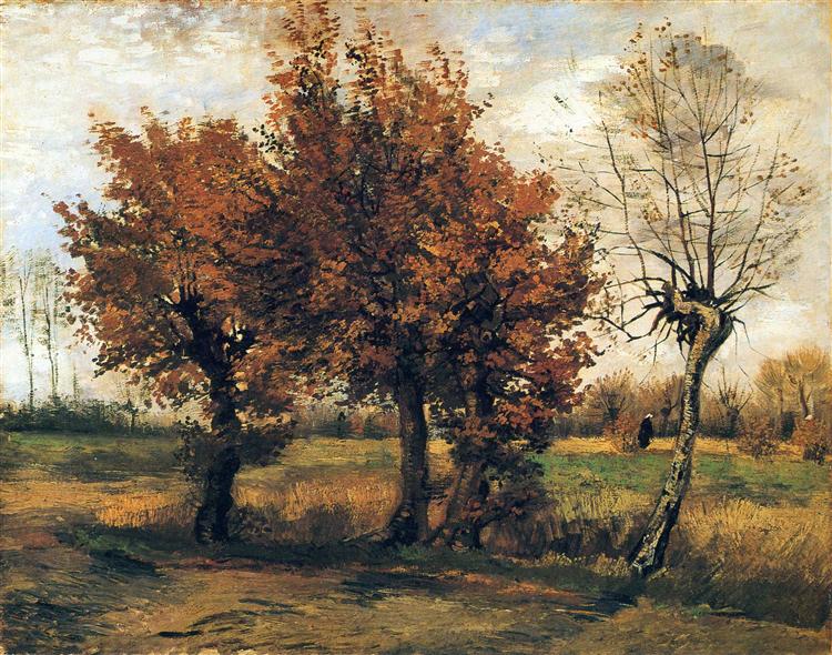 Autumn Landscape with Four Trees, 1885 - 梵谷