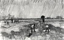 Churchyard in the Rain - Vincent van Gogh