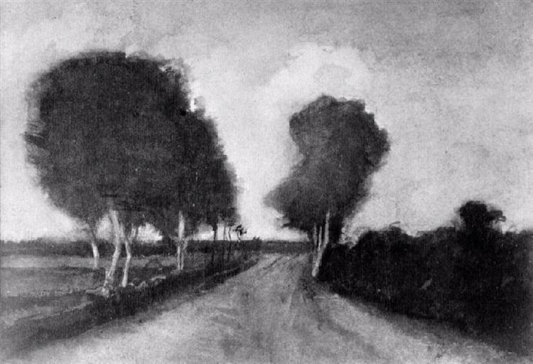 Country Lane with Trees, 1882 - 梵谷