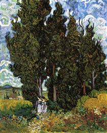 Cypresses with Two Women - Vincent van Gogh