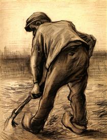 Digger in a Potato Field: February - Vincent van Gogh