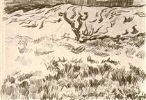 Field with Bare Tree - Винсент Ван Гог