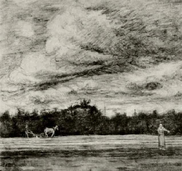 Field with Thunderstorm, 1881 - Вінсент Ван Гог