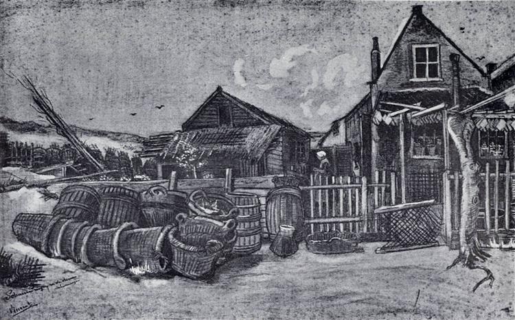 Fish-Drying Barn in Scheveningen, 1882 - 梵谷