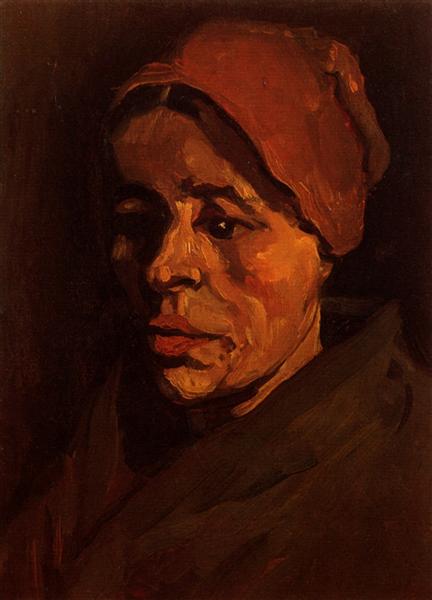 Head of a Peasant Woman with Brownish Cap, 1885 - 梵谷