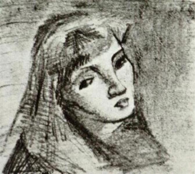 Head of a Woman with Her Hair Loose, 1886 - Винсент Ван Гог