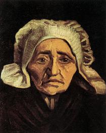 Head of an Old Peasant Woman with White Cap - Vincent van Gogh