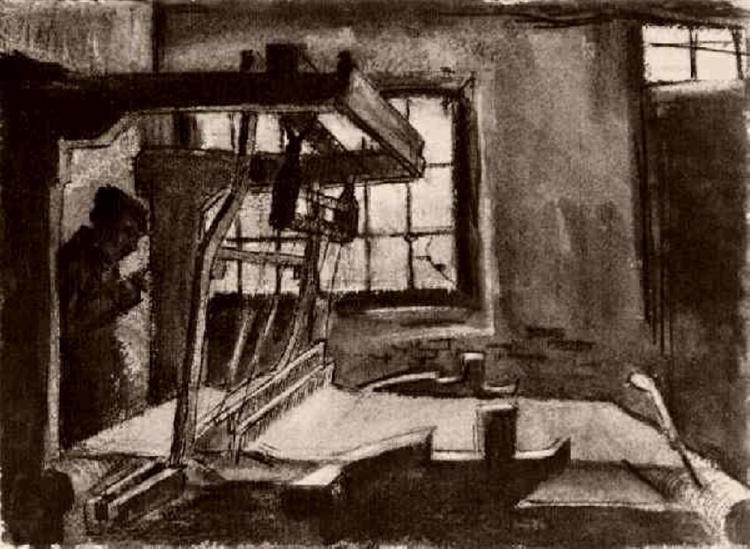 Interior with a Weaver Facing Right, 1883 - Vincent van Gogh