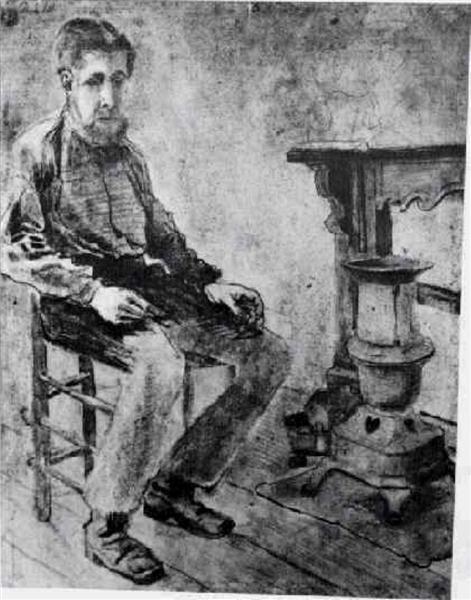 Man Sitting by the Stove The Pauper, 1882 - 梵谷
