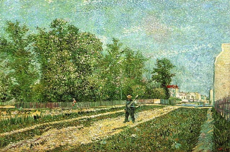 Man with Spade in a Suburb of Paris, 1887 - 梵谷