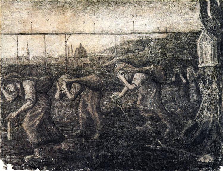 Miners Women Carrying Sacks (The Bearers of the Burden), 1881 - 梵谷