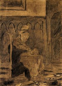 Old Woman Asleep after Rops - 梵谷