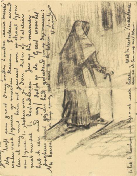 Old Woman Seen from Behind, 1882 - Вінсент Ван Гог