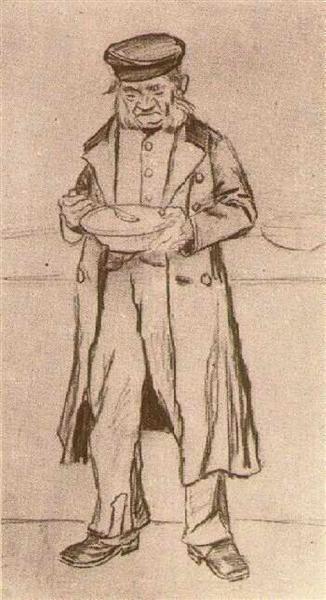 Orphan Man with Cap, Eating, 1882 - 梵谷