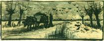 Oxcart in the Snow - Vincent van Gogh