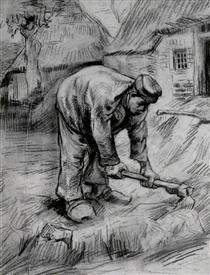 Peasant, Chopping - Vincent van Gogh