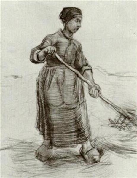 Peasant Woman, Pitching Wheat or Hay, 1885 - Вінсент Ван Гог