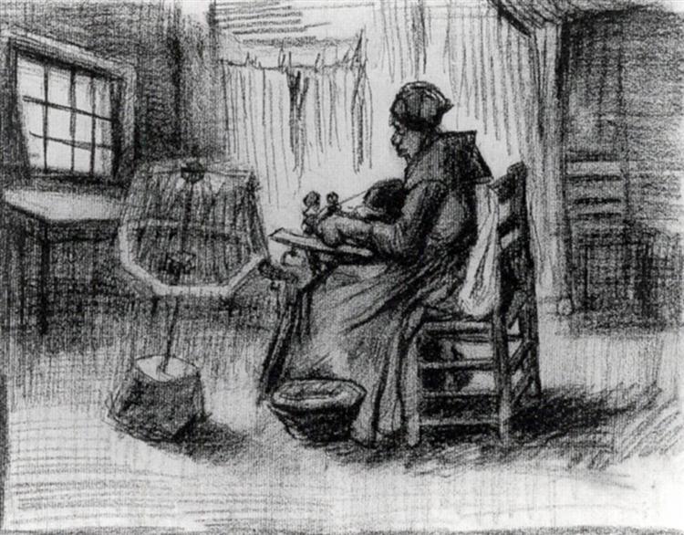Peasant Woman Reeling Yarn, 1885 - 梵谷