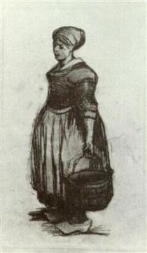 Peasant Woman with a Bucket - 梵谷