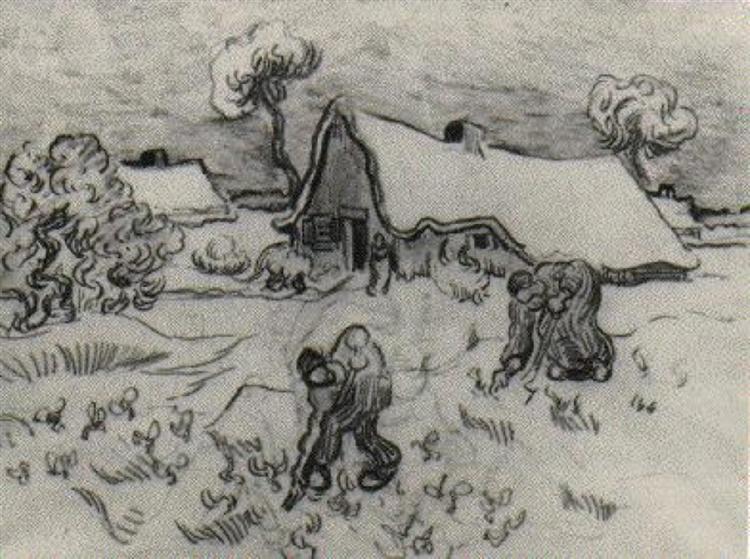 Sketch of Diggers and Other Figures, 1890 - Вінсент Ван Гог