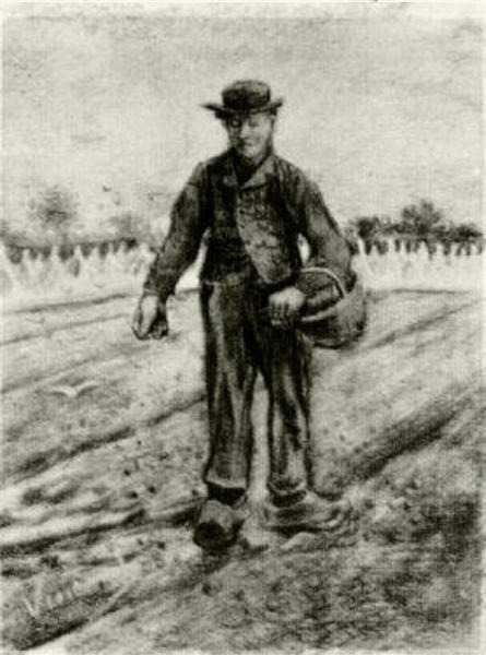 Sower with Basket, 1881 - 梵谷