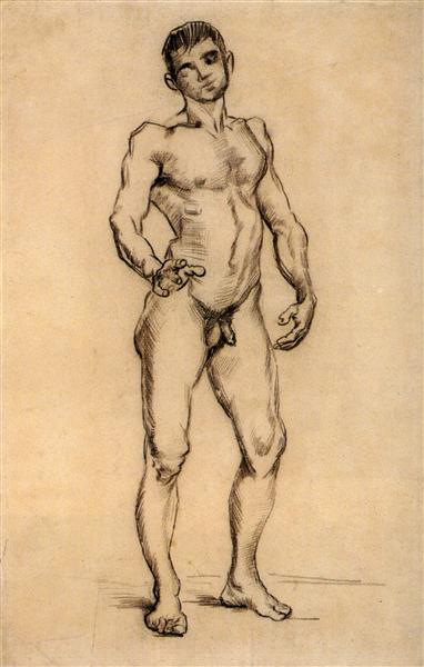 Standing Male Nude Seen from the Front, c.1886 - Vincent van Gogh